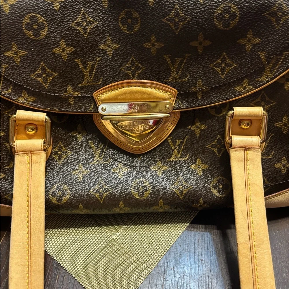 Louis Vuitton Black and Tan Monogram Shoulder Bag